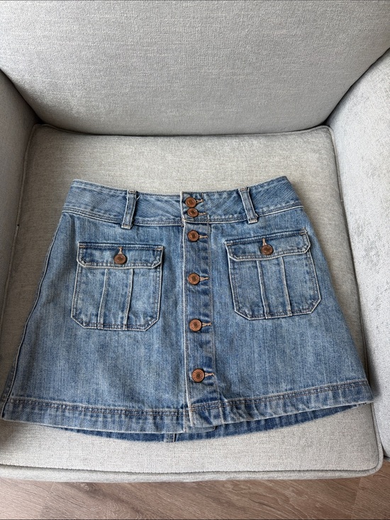 Abercrombie & Fitch Dresses & Skirts - Denim Button-Front  Mini Skirt - Blue